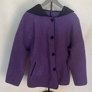 Vintage Geiger Purple Wool Jacket Women's Size 40 Made‎ in Austria Pure New Wool